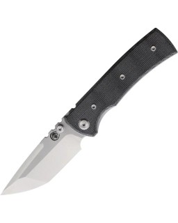 Chaves Knives Redencion Street Linerlock Elmax steel stonewash and satin finish Drop point blade Black Micarta handle