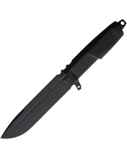 Extrema Ratio DMP fixed blade Bohler N690 steel black MIL-C-13924 burnished finish Black Forprene handle black nylon MOL