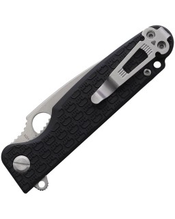 Daggerr Knives Florin Linerlock 8Cr14MoV stainless steel blade stonewash finish Black FRN handle