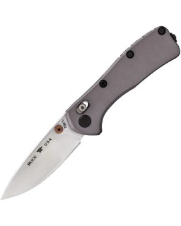 BUCK Mini Range Elite folding knife Crossbar Lock MagnaCut stainless steel satin finish blade grey anodized aluminium ha