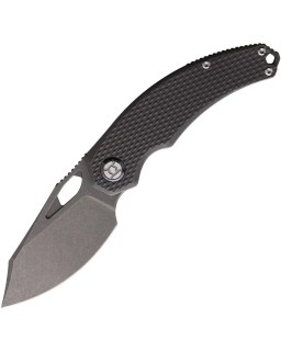 KUNWU Knives Padre folding knife VANAX steel stonewash finish blade Framelock Gray checkered titanium handle