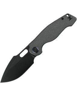 KUNWU Knives Gringo folding knife S390 steel black DLC coated blade Framelock Grey textured titanium handle