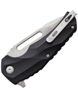 Brous Blades Reloader Linerlock D2 tool steel stonewash finish Tanto blade Black polymer handle Flipper