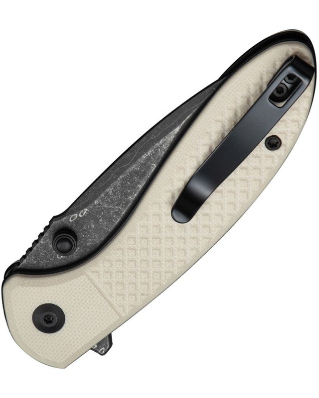 CIVIVI Faeger folding knife 14C28N steel damascus stee blade Button Lock Ivory G10 Handle Flipper