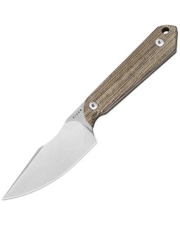 Kizer Cutlery  Harpoon Mini Fixed Blade AEB-L steel full tang stonewash finish natural micarta handle black kydex sheath