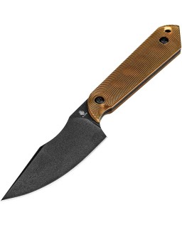 Kizer Cutlery Harpoon Mini Fixed Blade CPM-3V steel full tang black coated blade PEI handle black leather sheath