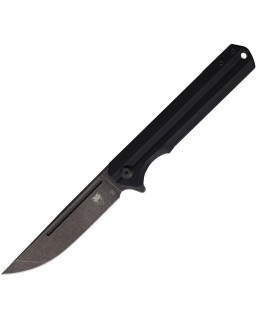 Cobratec Knives Streamline Folding Knife D2 tool steel blackwash finish blade Linerlock Black G10 handle Flipper