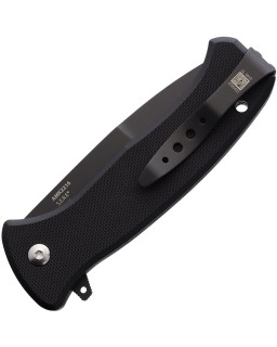 AL MAR Knives Mini SERE 3 S35VN steel black TiNi coated blade black G10 handle flipper framelock