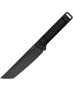 Kershaw Atreides Tanto Fixed Blade 65Mn steel black powder coated blade Black rubberized polypropylene handle