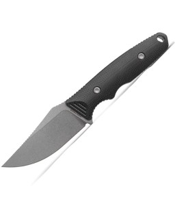 Vosteed H-Back full tang Fixed Blade 14C28N steel stonewash finish black G10 handle black kydex sheath
