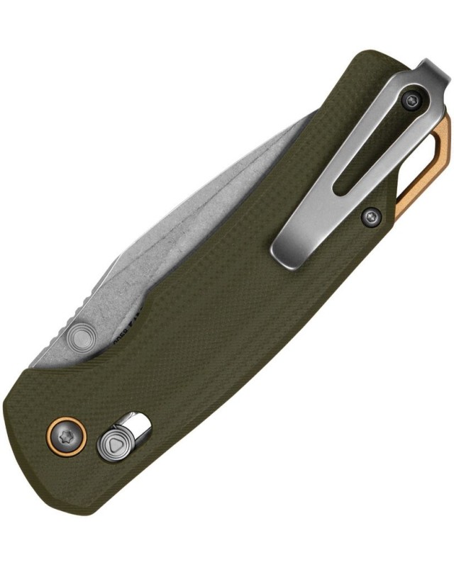 Kershaw Proximal folding knife 2058 D2 steel stonewash finish blade DuraLock Green G10 handle
