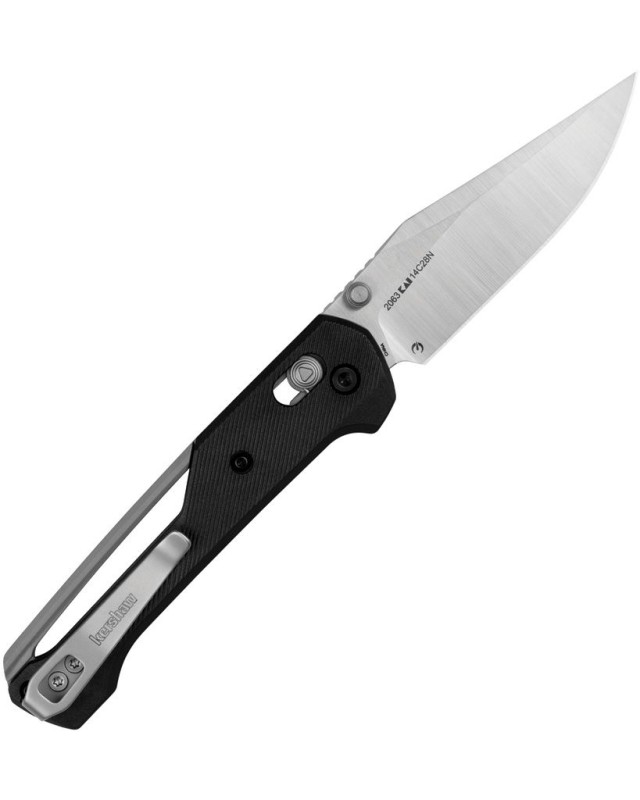 Kershaw Airspace folding knife 2063 14C28N stainless steel stonewash finish blade DuraLock Black polymer handle