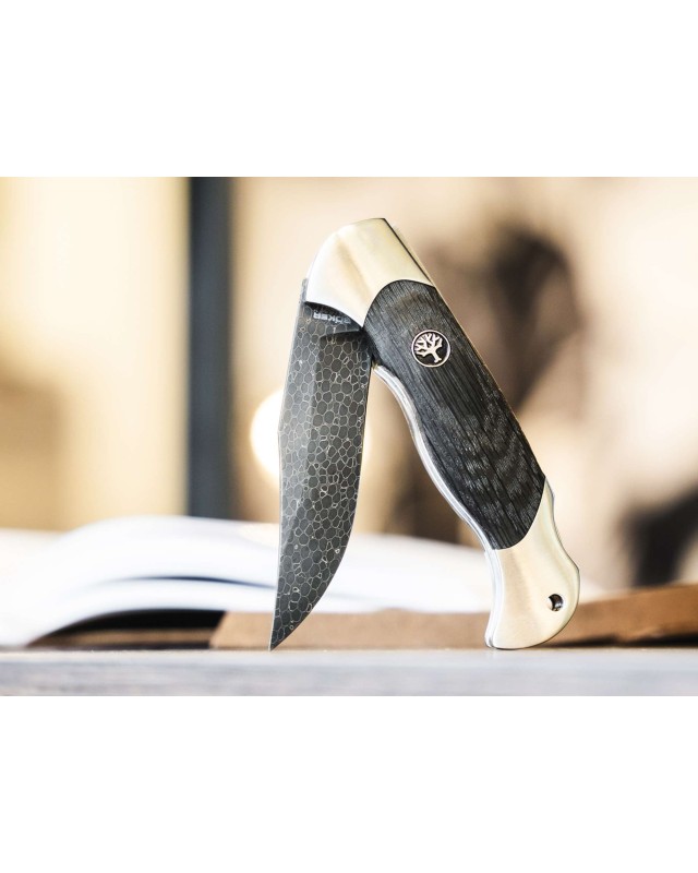 Böker Scout Damascus Blade Bog Oak handle Limited Edition 199pces