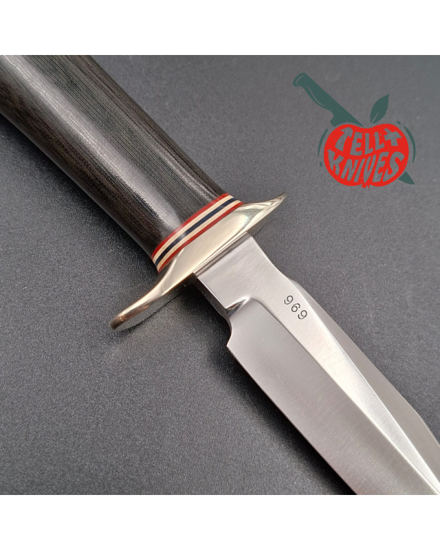 Randall Made Knives Model 1 Mini forged stainless steel black micarta handle Nickel Silver guard Duralumin pommel