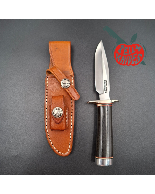 Randall Made Knives Model 1 Mini forged stainless steel black micarta handle Nickel Silver guard Duralumin pommel