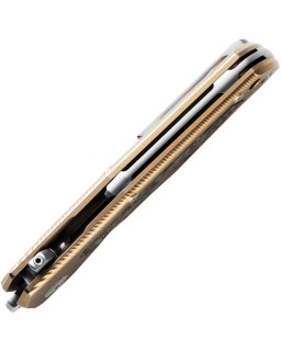 LionSteel Q4TTRO Folding Knife  CPM-MagnaCut Steel Braun Micarta Titanium Handle