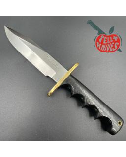 Randall Made Knives Vintage 70ies Model 15 5.5 Airman forged stainless steel black micarta four fingers grip handle bras