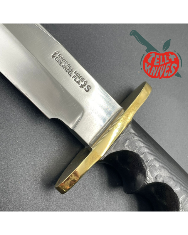 Randall Made Knives Vintage 70ies Model 15 5.5 Airman forged stainless steel black micarta four fingers grip handle bras