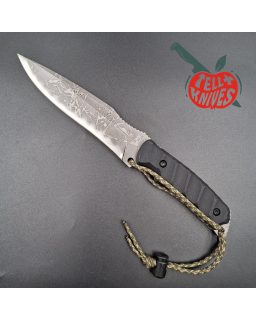 Kiku Matsuda King Fischer II full tang OU-31 stainless steel acid finish blade black G10 handle black kydex sheath