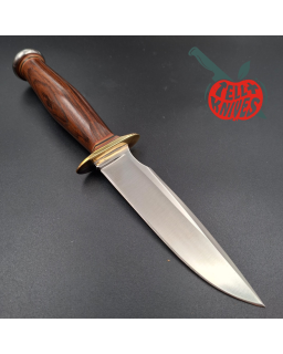 AL MAR Knives 4020 Grunt I fixed blade full tang AUS-6A stainless steel cocobolo wood handle brown leather sheath SEKI J