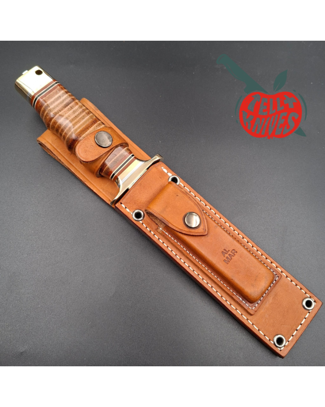 Al Mar Knives 4008 MACV SOG Fighting Knife SF stacked leather handle brown leather sheath