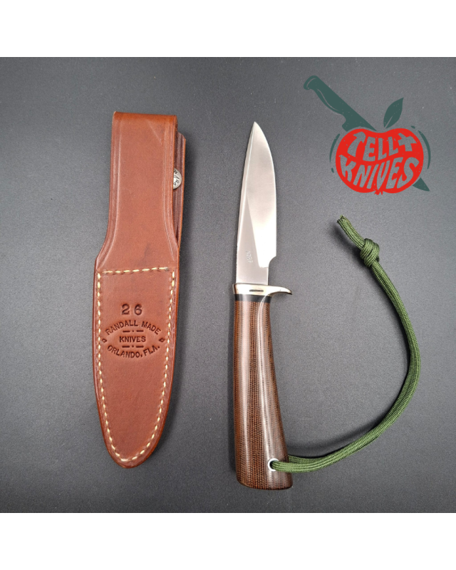 Randall Made Knives 2005 Shop Employee Special Model 26 - 4 Pathfinder S30V steel brown micarta handle nickel silver gua