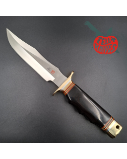 Al Mar Knives 4008 MACV SOG Fighting Knife SF black micarta handle brown leather sheath