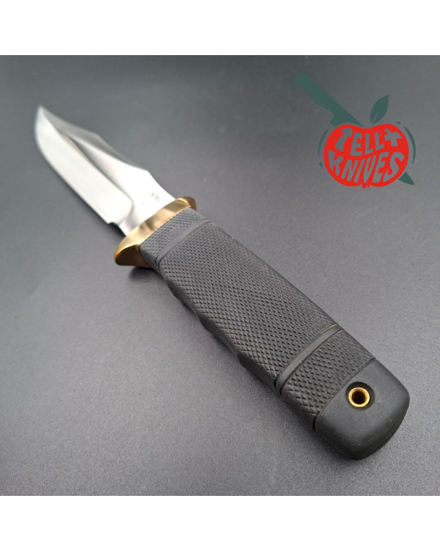 SOG Tech I 1986-88 SEKI JAPAN SK5 carbon steel blade satin finish brass guard Kraton handle Cordura sheath
