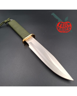 John EK - 1991/2004 Commando Bowie full tang 440C steel green paracord wrapped handle green nylon sheath