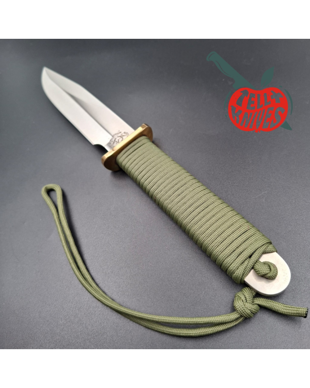John EK - 1991/2004 Commando Bowie full tang 440C steel green paracord wrapped handle green nylon sheath