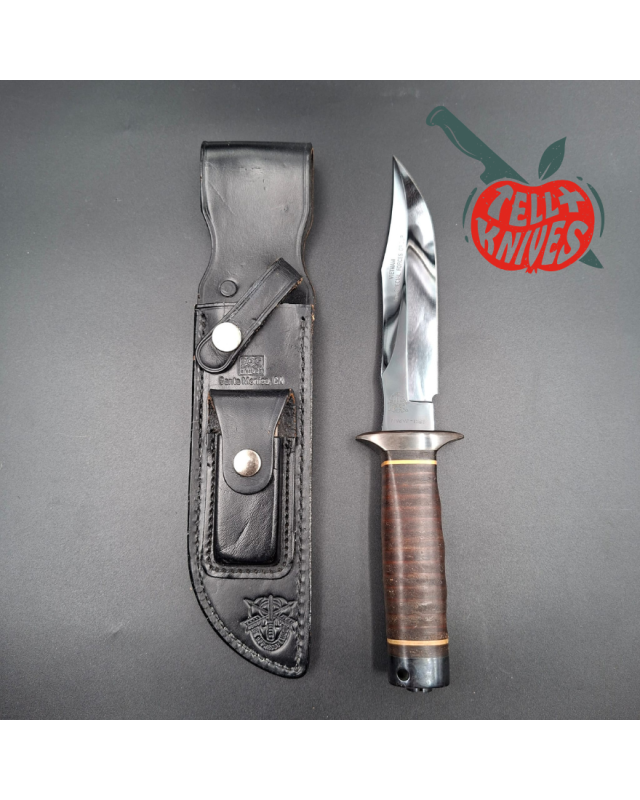 SOG S1 1986 5th Special Forces Group Vietnam - Numbered - blued SK5 carbon steel blade stacked leather handle black leat
