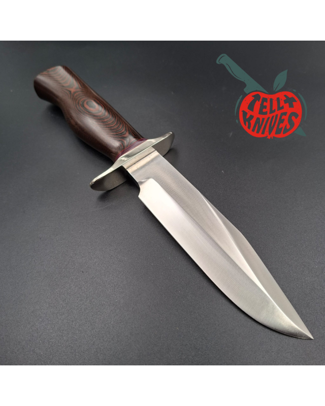 Randall Made Knives Model 15 5.5 Airman forged stainless steel black and red micarta handle nickel silver guard