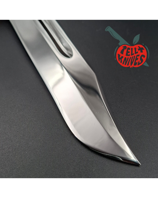 Jean Tanazacq 1990 Modèle USMC acier 440C forgé finition miroir garde laiton manche micarta étui cuir