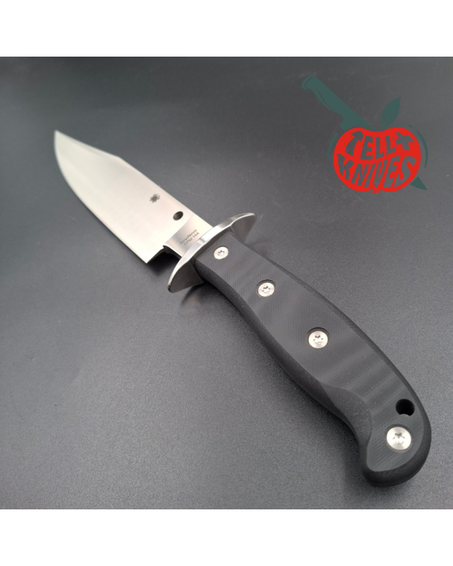 Spyderco Respect fixed blade CPM 154 stainless steel black G10 handle black nylon pouch