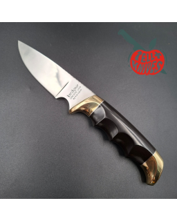 Kershaw fixed blade 1030 Hunter AUS8 stainless steel brass guard and pommel phenolic resin handle Hattori Design