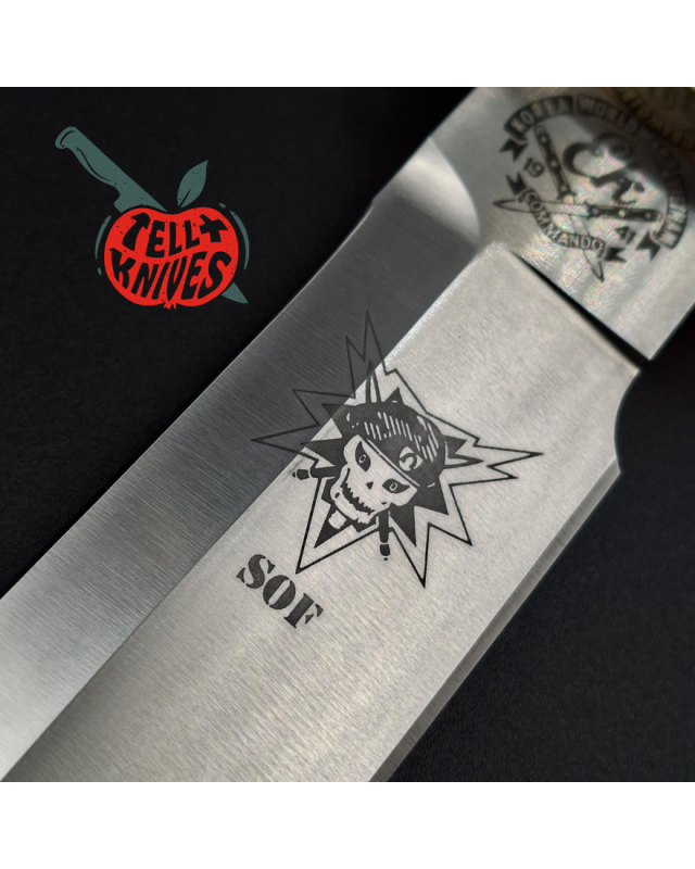 John EK - 1980/90 Commando Bowie Soldier of Fortune Limited Edition full tang 440C steel camo paracord wrapped handle gr