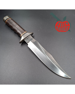 SOG S1 5th Special Forces Group Vietnam unblued SK5 carbon steel blade stacked leather handle black leather sheath