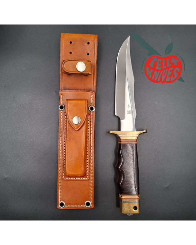 Al Mar Knives 4008 MACV SOG Fighting Knife SF stacked leather handle brown leather sheath