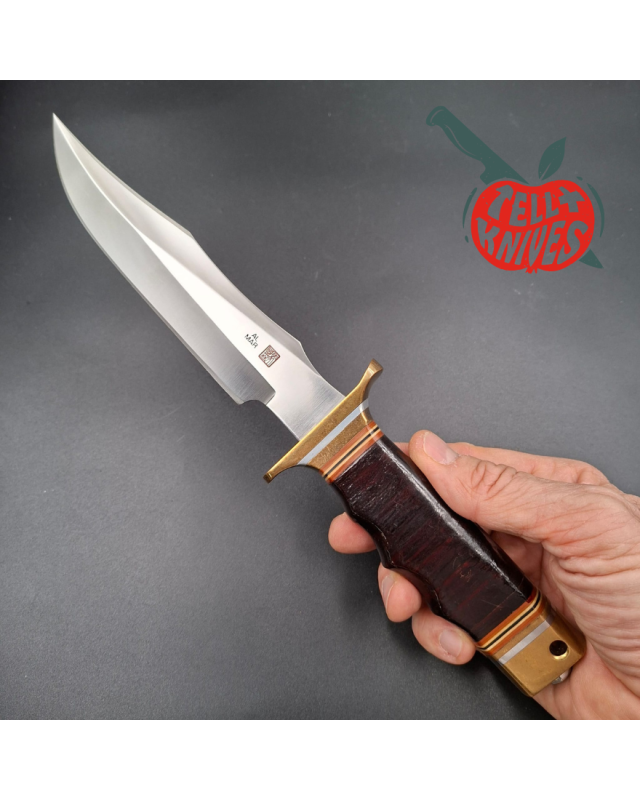 Al Mar Knives 4008 MACV SOG Fighting Knife SF stacked leather handle brown leather sheath