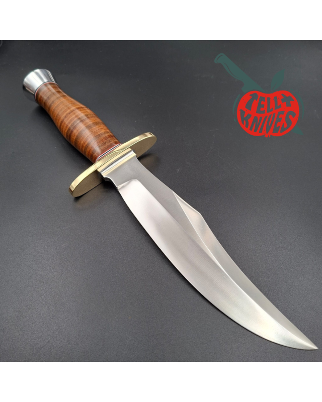 Randall Made Knives Model 12 - 8 Big Bear forged stainless steel stacked leather handle brass guard Duralumin pommel bro
