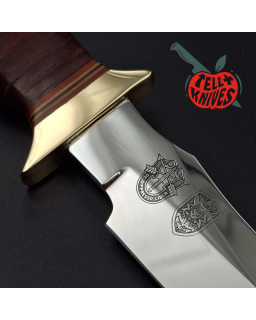 Al Mar Knives 4008 Fat Guard MACV SOG Special Forces AUS6 stainless steel blade miror finish brass guard stacked leather