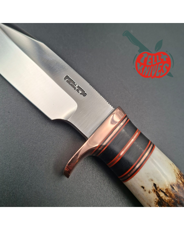 Randall Made Knives Model Combat Companion forged stainless steel blade stag handle copper guard and butt plate
