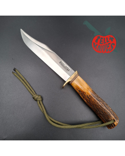 Randall Made Knives Vintage 80ies Model 12 - 6 Sportsman Bowie forged stainless steel stag handle brass guard