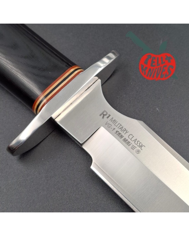 Cold Steel R1 Military Classic VG-1 SAN MAI III steel SEKI Japan steel black micarta handle brown leather sheath