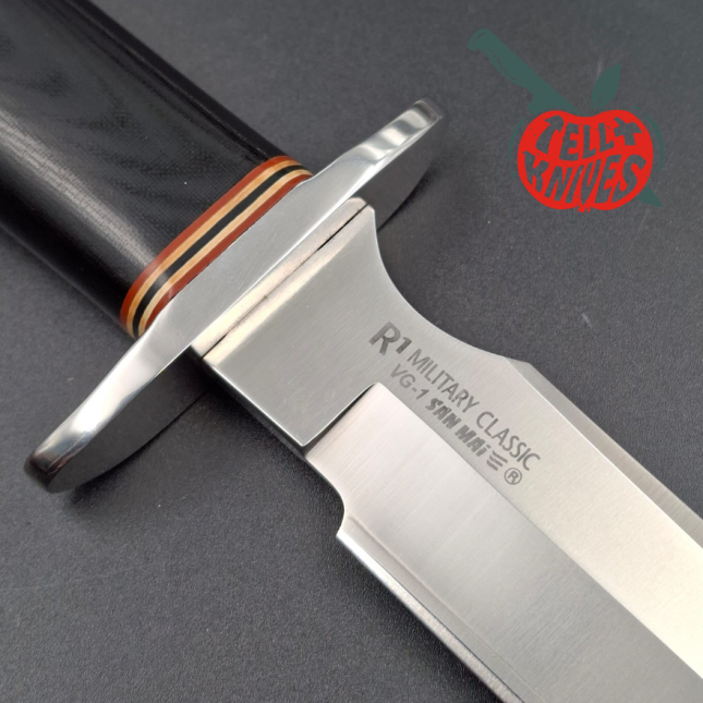 Cold Steel R1 Military Classic VG-1 SAN MAI III steel SEKI Japan steel black micarta handle brown leather sheath