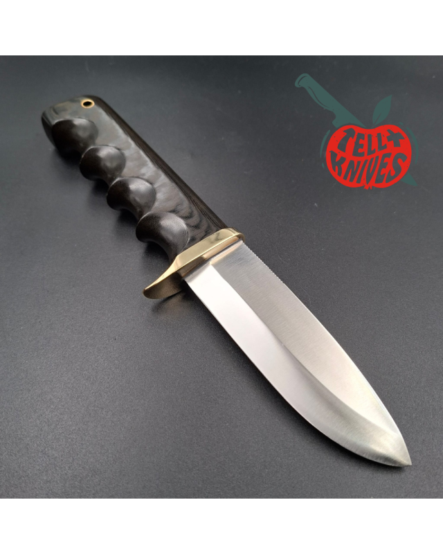 Randall Made Knives Vintage 80ies Model Fireman Special forged stainless steel green micarta four fingers grip handle
