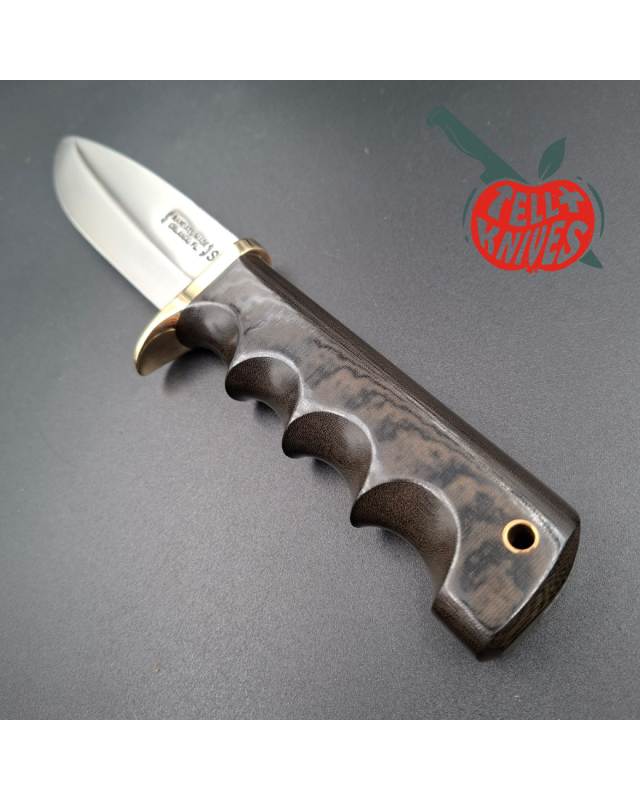 Randall Made Knives Vintage 80ies Model Fireman Special forged stainless steel green micarta four fingers grip handle