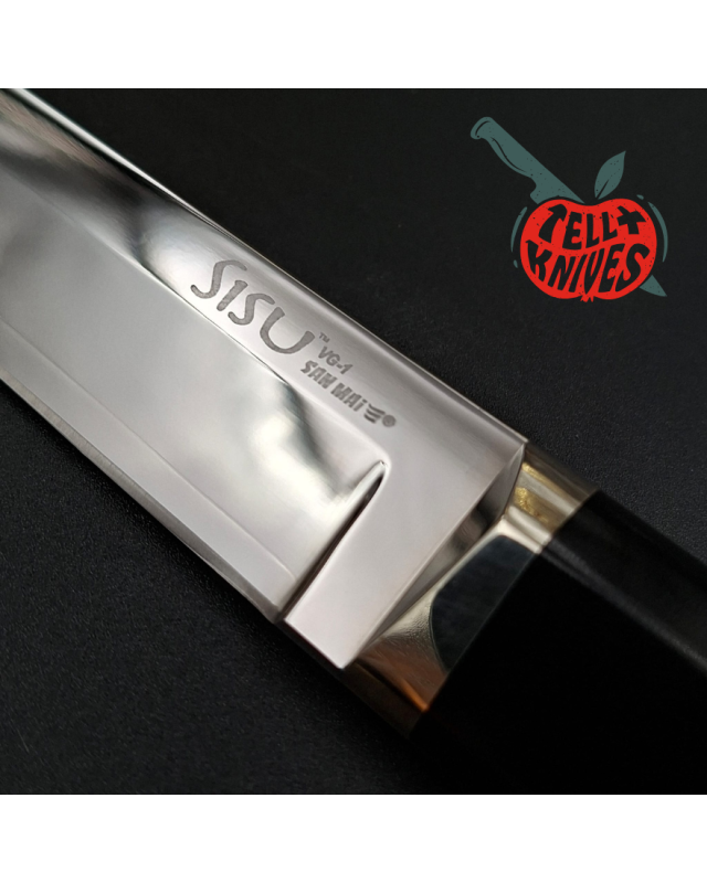 Cold Steel SISU VG-1 SAN MAI III steel SEKI Japan miror finish blade steel black micarta handle brown leather sheath
