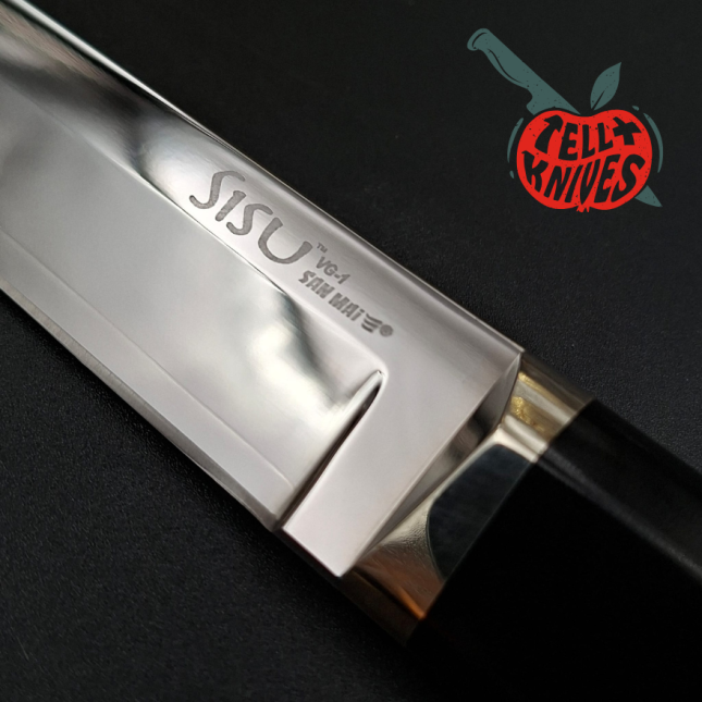 Cold Steel SISU VG-1 SAN MAI III steel SEKI Japan miror finish blade steel black micarta handle brown leather sheath