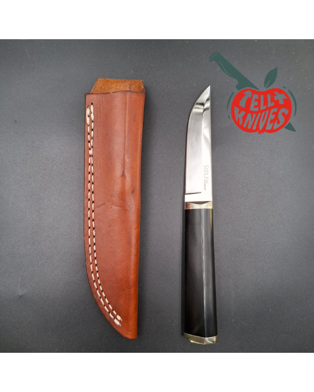 Cold Steel SISU VG-1 SAN MAI III steel SEKI Japan miror finish blade steel black micarta handle brown leather sheath